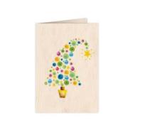 Opakowanie Karnet drewniany C6 + koperta Święta Choinka