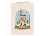 Opakowanie Karnet drewniany C6 + koperta Święta Lama