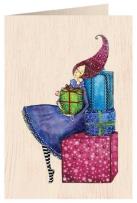 Opakowanie Karnet drewniany C6 + koperta Święta Prezenty