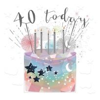 Opakowanie Karnet kwadrat mały z kopertą Urodziny 40 świeczki