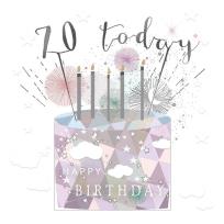 Opakowanie Karnet kwadrat mały z kopertą Urodziny 70 świeczki