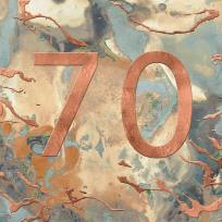 Opakowanie Karnet kwadrat z kopertą Urodziny 70