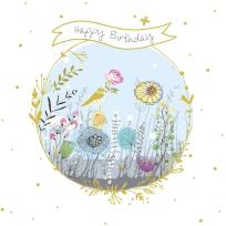 Opakowanie Karnet kwadrat z kopertą Urodziny Łąka