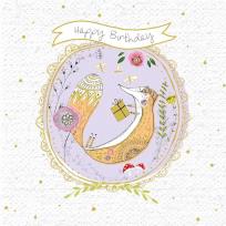 Opakowanie Karnet kwadrat z kopertą Urodziny Lis