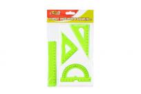 Opakowanie Komplet kreślarski z linijką 15cm zielony PENMATE