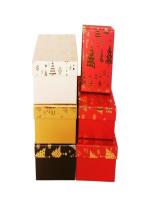 Opakowanie Pudełko kwadrat Hot Stamp Choinki Szary M