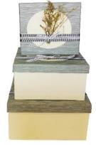 Opakowanie Pudełko Kwadrat wrzos/popiel L ROZETTE