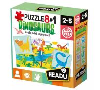 Opakowanie Puzzle 8+1 Dinozaury HEADU