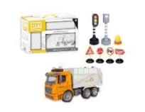 Opakowanie Śmieciarka z akcesoriami biało-pomarańczowa