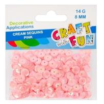 Opakowanie Cekiny kremowe 8mm różowy