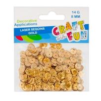 Opakowanie Cekiny laser 8mm złoty