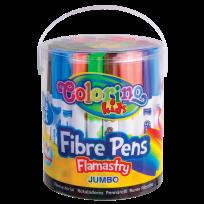 Opakowanie FLAMASTRY JUMBO ZE STOŻKOWĄ KOŃCÓWKĄ 48 SZT. TUBA 12 KOL COLORINO KIDS