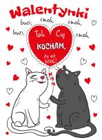 Okładka książki KARNET B6 WALENTYNKI KOTY Z MAGNESEM NA LODÓWKĘ
