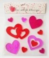 Opakowanie Naklejki żelowe - Kocham serca