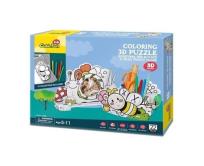 Opakowanie Puzzle 3D Piórnik pszczółka i ramka ślimak do kolorowania