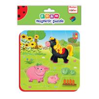 Opakowanie PUZZLE PIANKOWE MAGNETYCZNE ZWIERZĘTA NA FARMIE RK5010-06