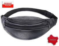 Opakowanie Saszetka/Nerka Skóra naturalna WAR-1087 Czarna