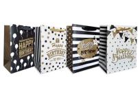 Opakowanie Torebka ozdobna płaska pionowa średnia Happy Bday
