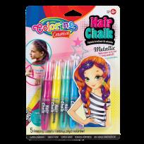 Opakowanie ZESTAW PASTELI KREDOWYCH DO WŁOSÓW  BLISTER METALIC COLORINO KIDS 5 SZTUK