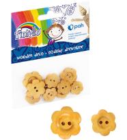 Opakowanie Ozdoby drewniane Guziki Kwiatki 10szt FIORELLO