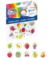 Opakowanie Ozdoby drewniane Guziki Owoce 20szt FIORELLO