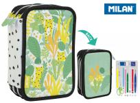 Opakowanie Piórnik 3 poz. z wyprawką Zielony lepoard MILAN