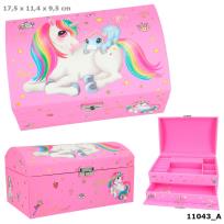 Opakowanie SZKATUŁKA NA BIŻUTRIĘ Z UKRYTĄ SZUFLADKĄ JEDNOROŻEC YLVI 11043