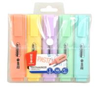 Opakowanie Zakreślacze pastelowe etui 5 kolorów MemoBe