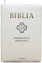 Okładka książki Biblia pierwszego Kościoła z paginat. biała