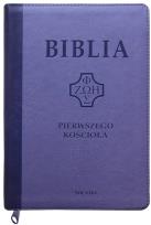 Okładka książki Biblia pierwszego Kościoła z paginat. fioletowa