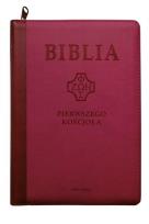 Okładka książki Biblia pierwszego Kościoła z paginat. karmazyn