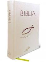 Okładka książki Biblia z rybką - biała z paginatorami TW