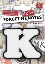 Opakowanie Forget me sticky notes kart samoprzylepne litera K