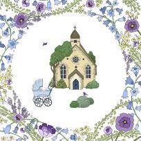 Opakowanie Karnet Swarovski kwadrat CL2407 Narodziny chłopiec