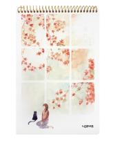 Opakowanie Kołoszkicownik B5/48K dziewczyna z kotem klon