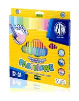 Opakowanie Kredki Astra ołówkowe trójkątne dwustronne pastelowe 24 sztuk 48 kolorów