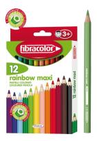 Opakowanie Kredki Rainbow Maxi 12 kolorów FIBRACOLOR