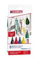 Opakowanie Markery do tkanin 5 kolorów EDDING