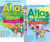 Opakowanie Pakiet atlasów. Flagi świata i Atlas Polski z naklejkami
