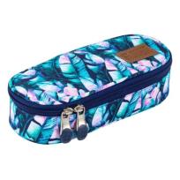 Opakowanie Piórnik saszetka usztywniona z wewnętrzną klapką PC1 Błękitne liście