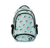 Okładka książki Plecak trzykomorowy miętowy różowe kropki