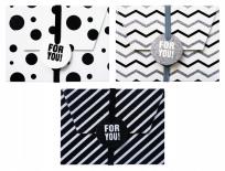 Opakowanie Pudełka na karty podarunkowe biało-czarne 3szt