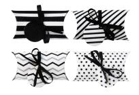 Opakowanie Pudełko na prezenty 15x7 biało-czarne 8szt