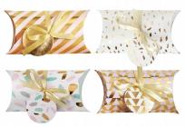 Opakowanie Pudełko na prezenty 15x7 pastelowo-złote 8szt