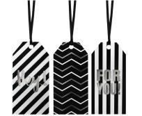 Opakowanie Tagi prezentowe biało-czarne 6szt