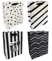 Opakowanie Torba prezentowa 18x23 biało-czarna