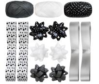 Opakowanie Zestaw do pakowania z rozetkami biało-czarny