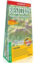 Okładka książki Bieszczady Mapa panoramiczna laminowana mapa turystyczna 1:60 000