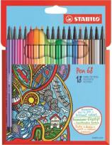 Opakowanie Flamastry Pen 68 18 kolorów STABILO