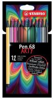Opakowanie Flamastry Pen 68 Arty etui 12 kolorów STABILO